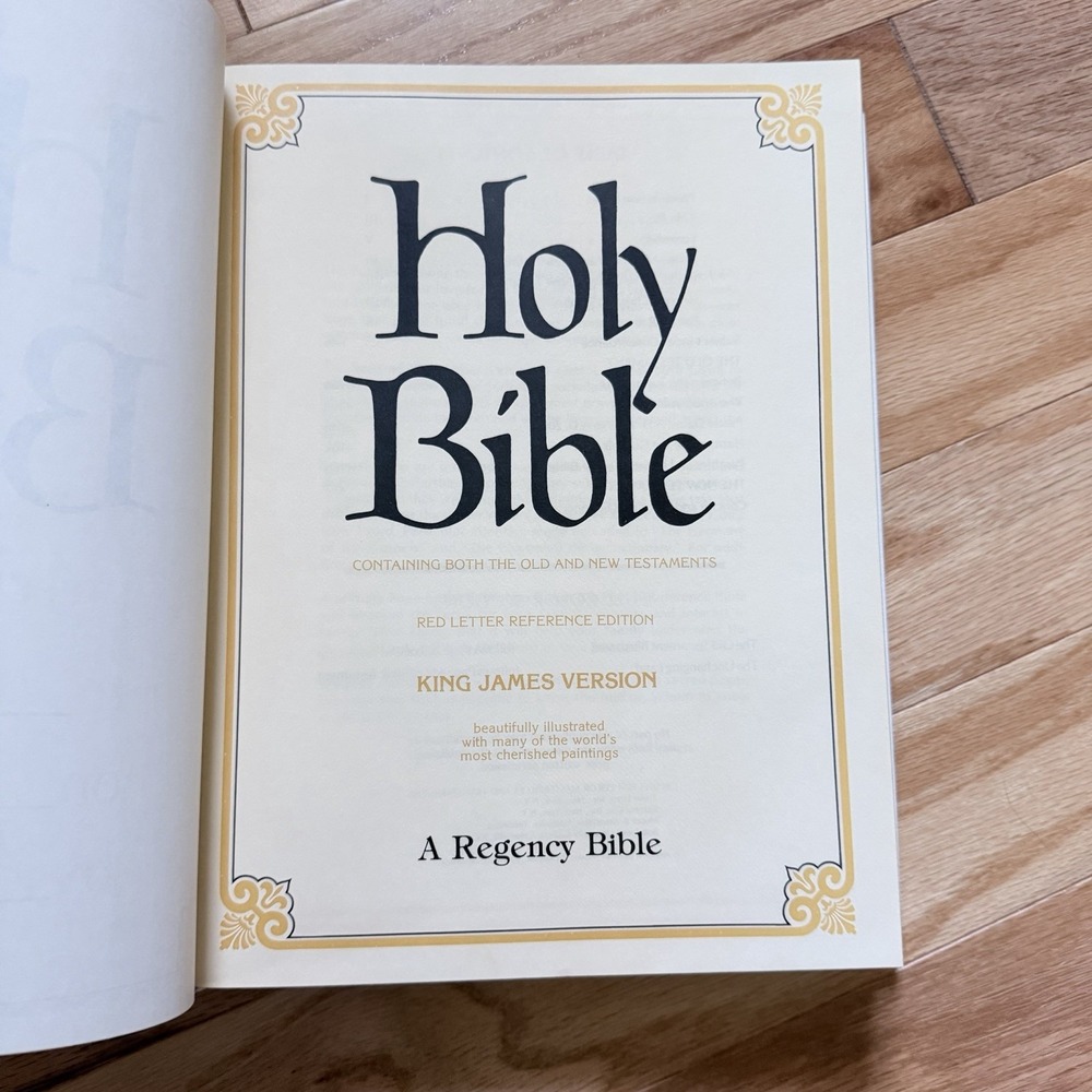 Regency Holy Bible King James Red Letter White Gold Hardcover‎ Family Records - Picture 9 of 16